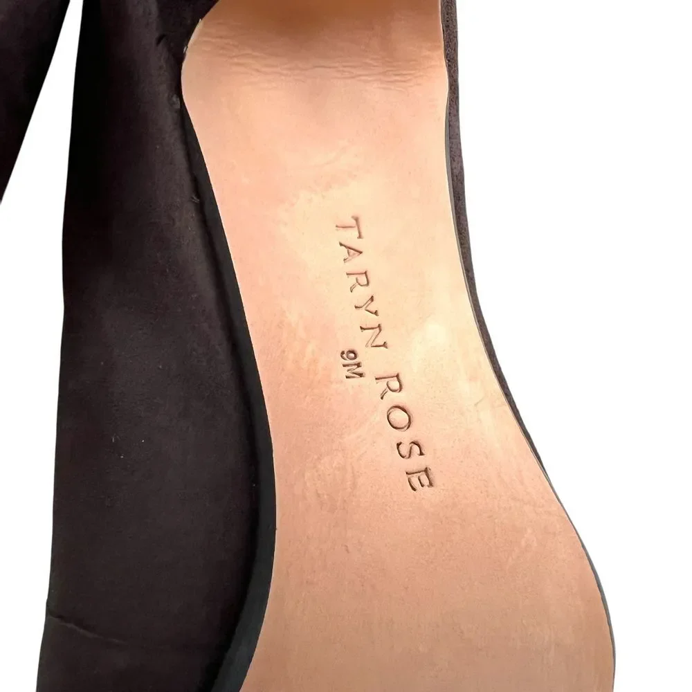 Taryn‎ Rose Womens Pumps Brown Suede Elastic Vamp Band Pointed Toe Size 9